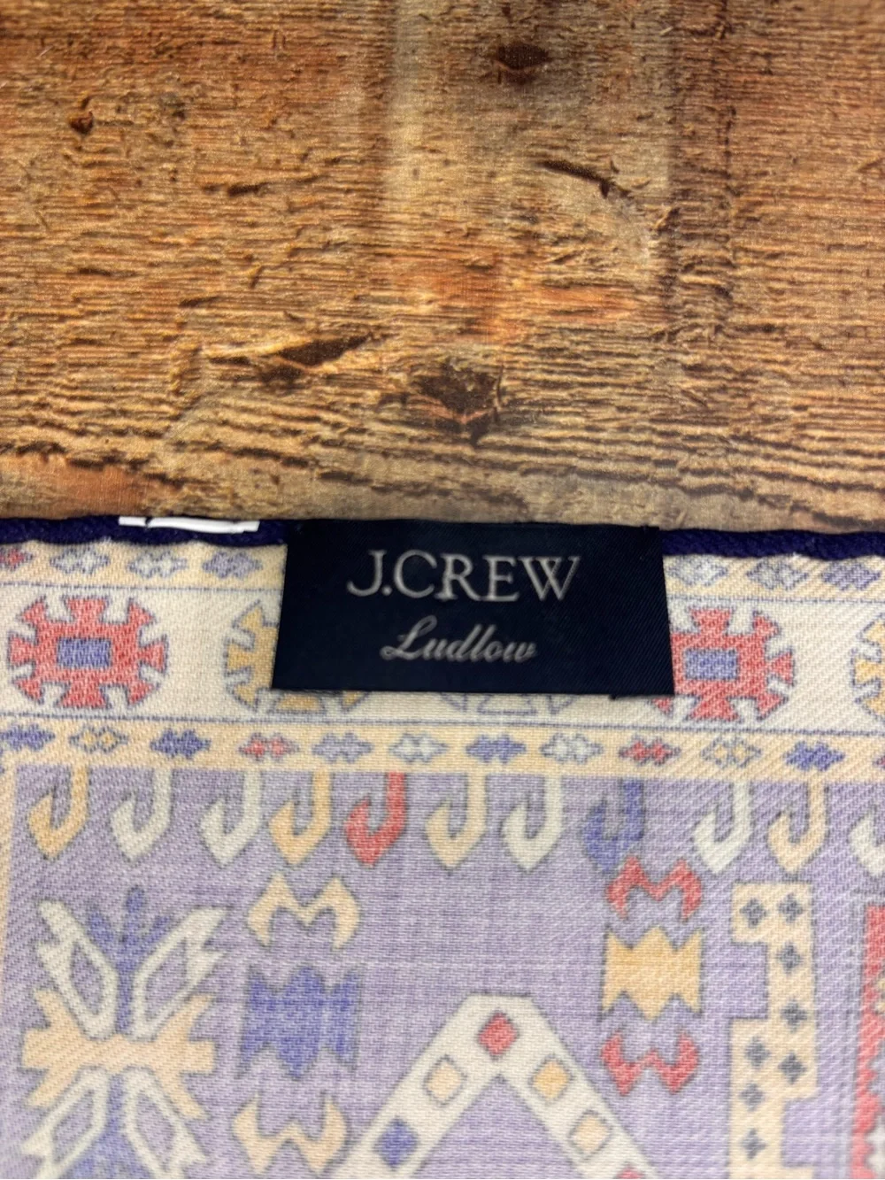 J Crew Ludlow Wool Challis Pocket Square Southwestern 11.5